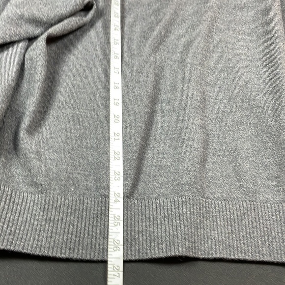 Calvin Klein mens dark gray pullover V-neck Italian fine merino wool sweater M - Picture 6 of 8